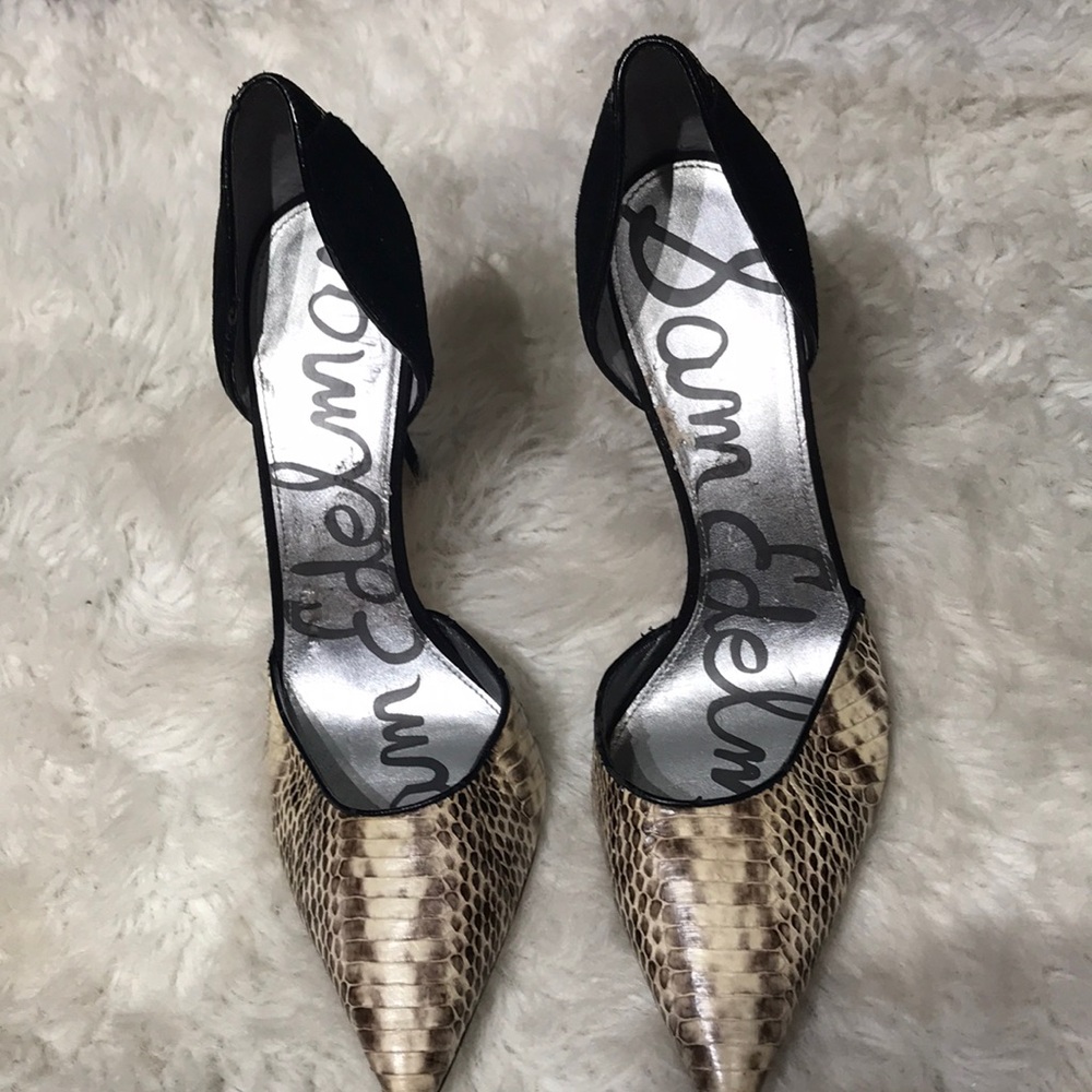 Sam Edelman Delilah d'Orsay Faux Snake and leather heels - 11M